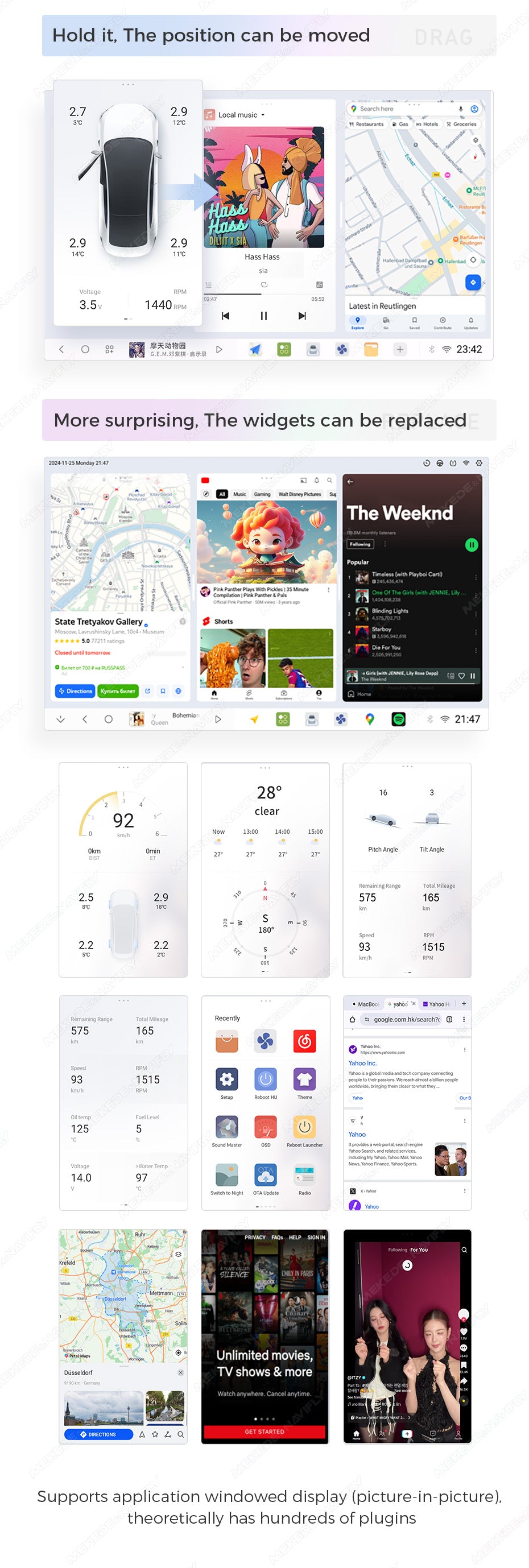 MEKEDE DUDU7 - Android Head Unit - 2k Screen Sat Nav Wireless Phone Connect Digidash Synchronised