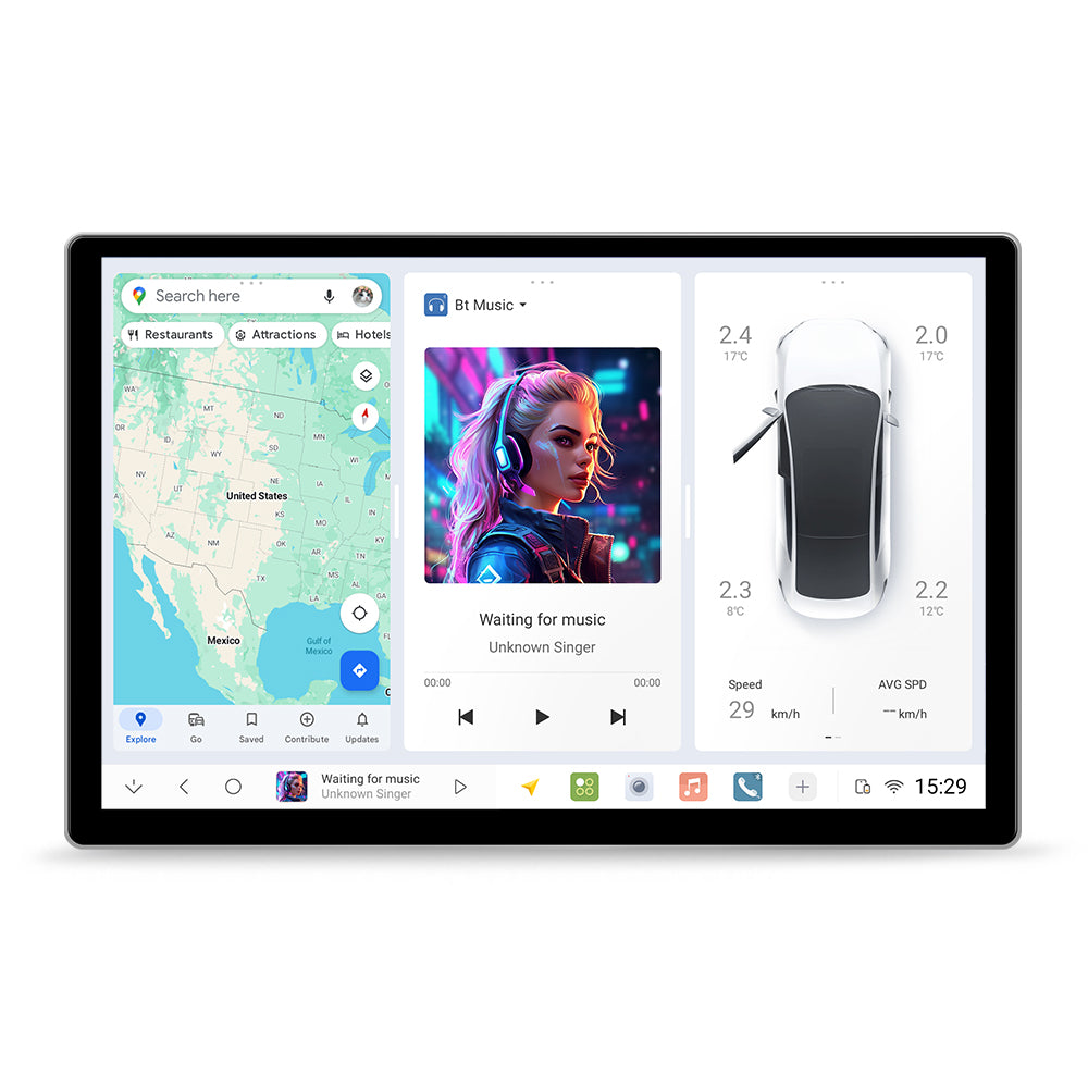 MEKEDE DUDU7 - Android Head Unit - 2k Screen Sat Nav Wireless Phone Connect Digidash Synchronised