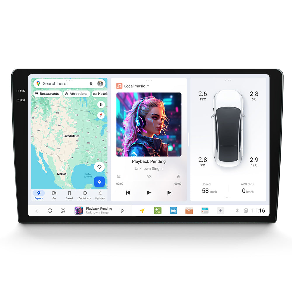 MEKEDE DUDU7 - Android Head Unit - 2k Screen Sat Nav Wireless Phone Connect Digidash Synchronised