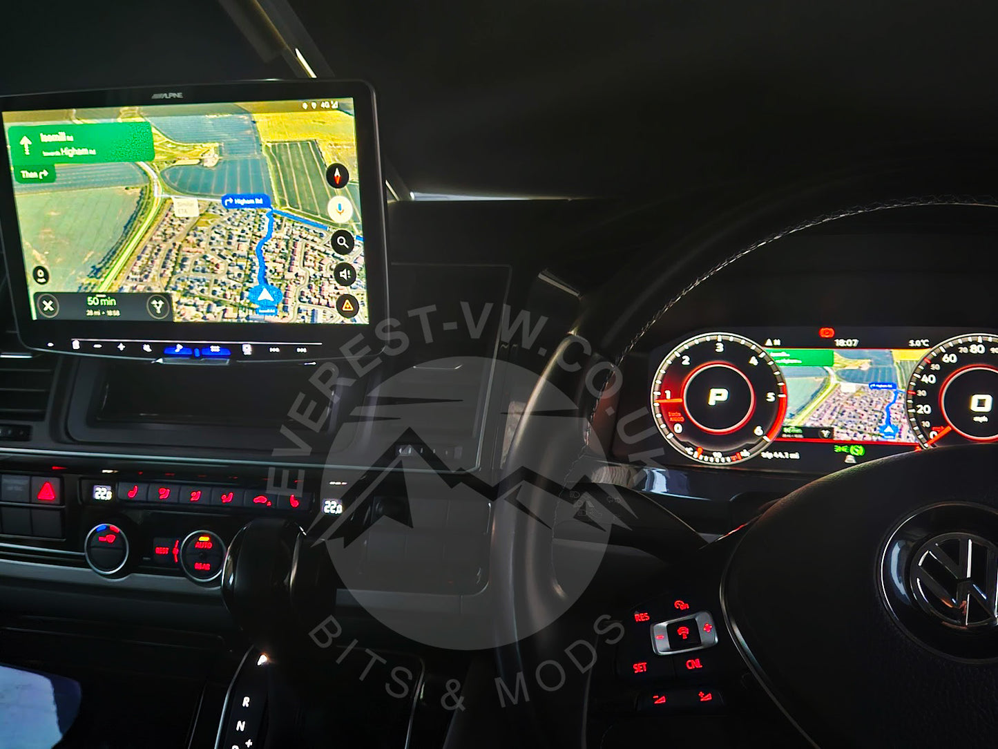 EVEREST-VW DIGIDASH <--> HEAD UNIT Android Ai KIT: (Android Ai Box, Cables & Remote Control/Keyboard Mouse)