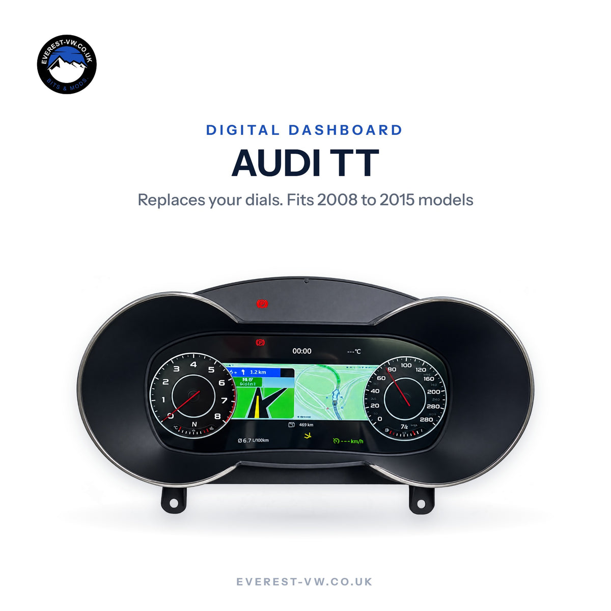 Audi TT digital dashboard upgrade by Everest VW