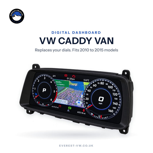 VW Caddy 2010 to 2015 digital dashboard upgrade by Everest VW