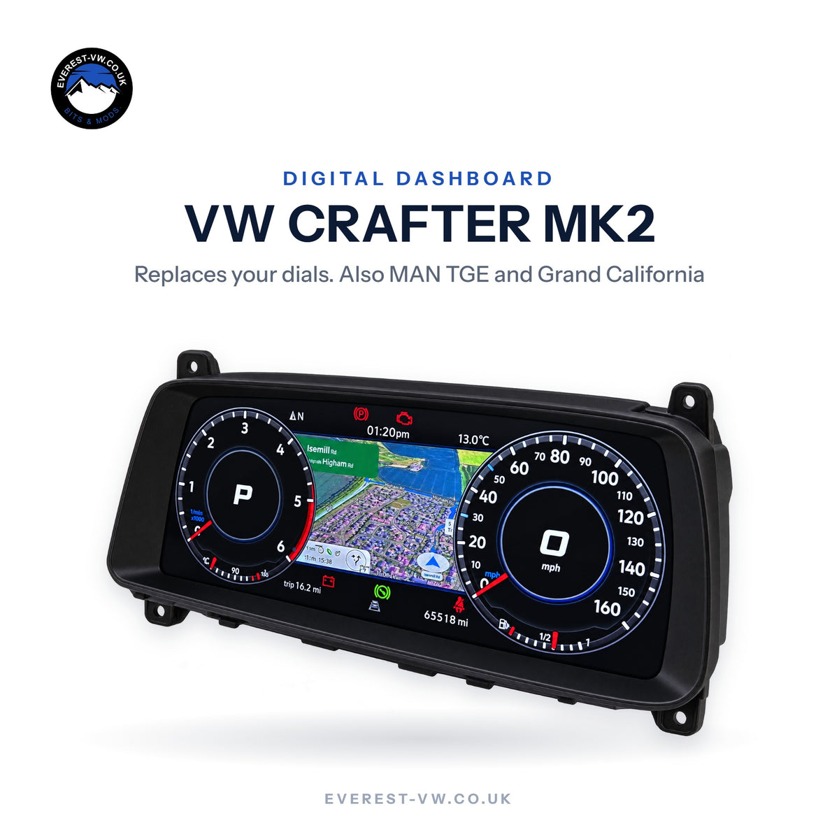 VW Crafter MK2 digital dashboard upgrade by Everest VW
