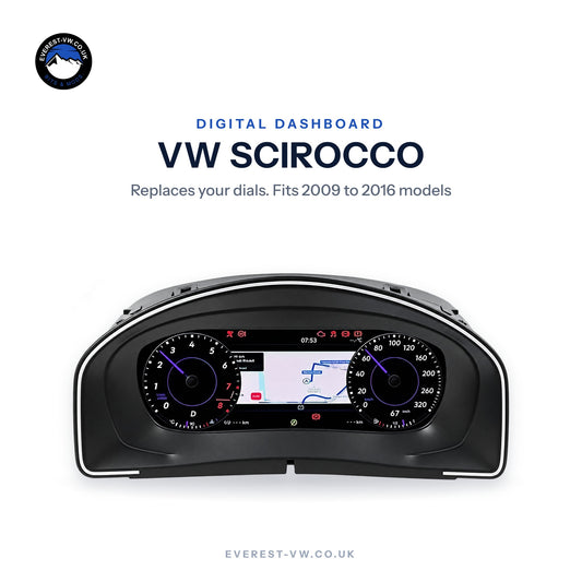 VW Scirocco digital dashboard upgrade by Everest VW
