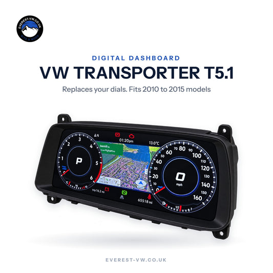 VW Transporter T5.1 digital dashboard upgrade by Everest VW