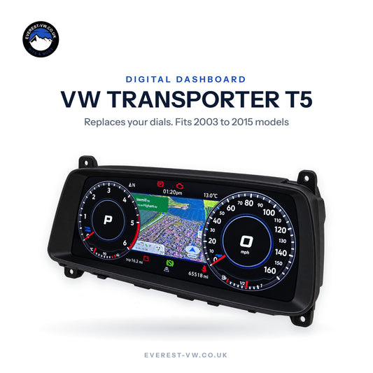 VW Transporter T5 digital dashboard upgrade by Everest VW